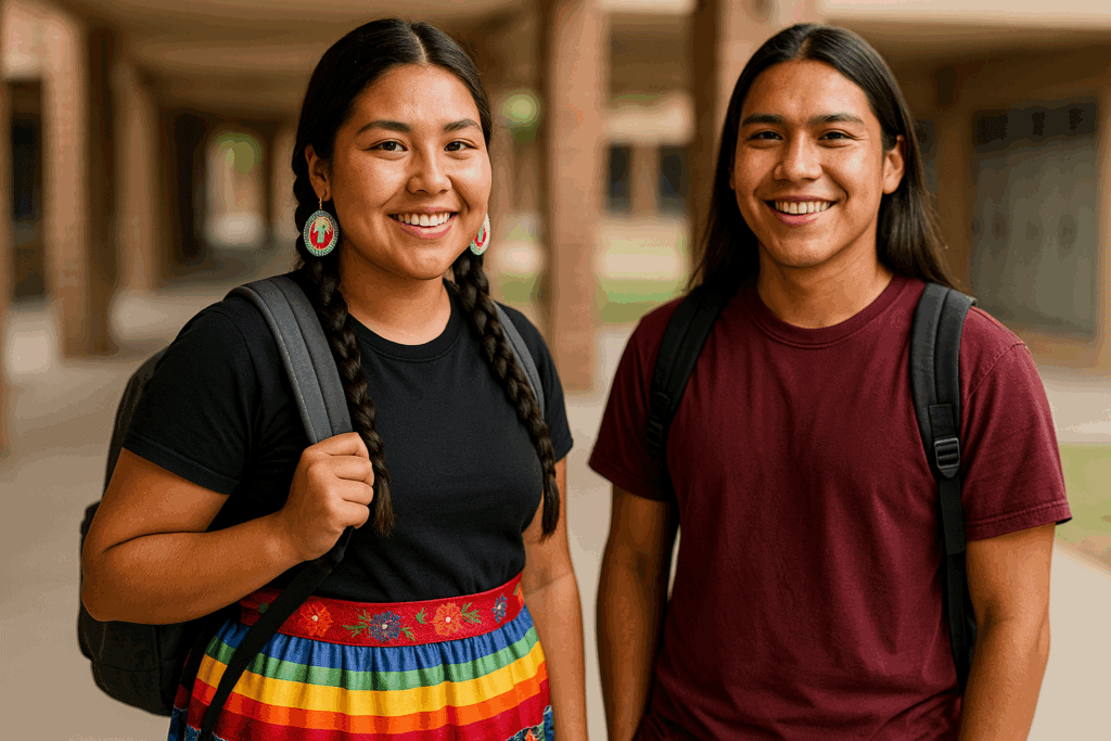 Native students learning about Native American Colleges