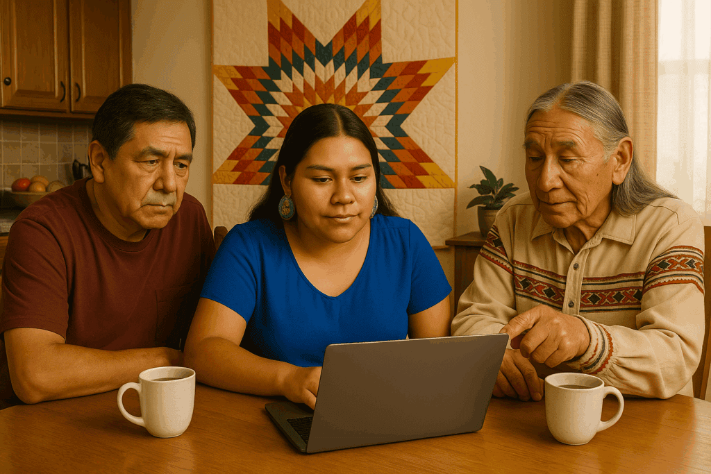 Family searching for Native American Colleges