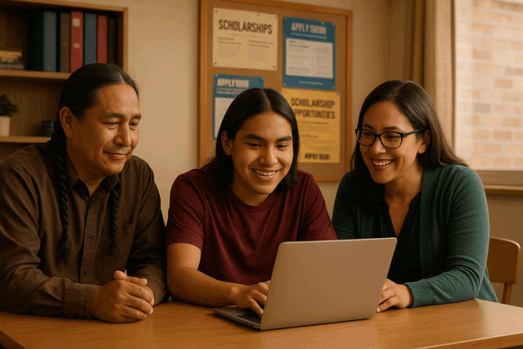 Native American families learning about college